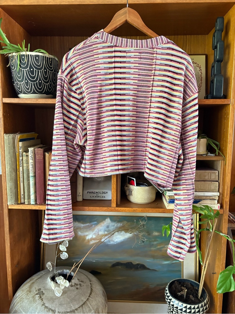 Urban Outfitters Boho Stripe Boxy Crop Sweater M - Picture 8 of 9